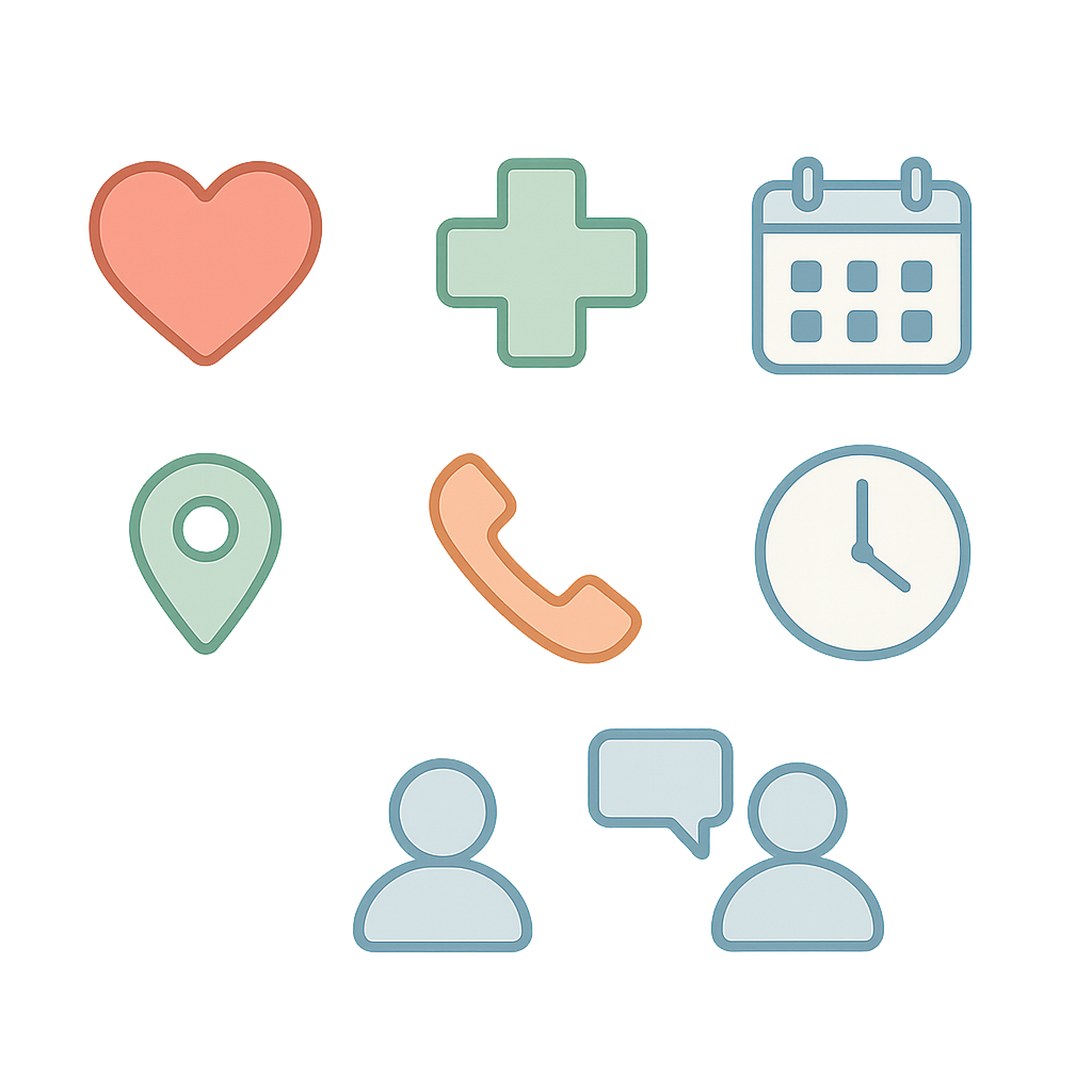 Conjunto de ícones relacionados à saúde